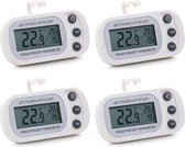 4 stuks digitale vrieskastthermometer met haak waterdichte thermometer Max Min-recordfunctie perfect voor buiten wit