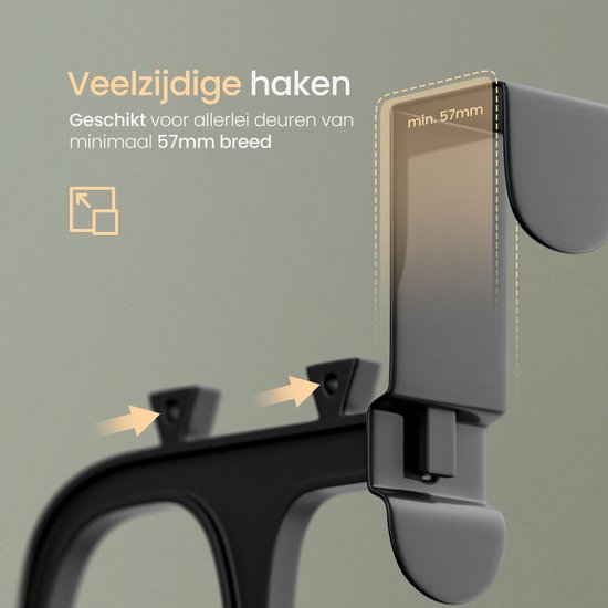 O'DADDY® Schoenenrek - Schoenenkast - Schoenenrek zwart - Schoenenrek deur - Schoenenrek hangend - Hangend schoenenrek - Deur schoenenrek - Hangend schoenenrek deur - Geschikt voor elke deur - 20 x 51 x 182 cm - Zwart
