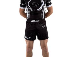 Fight Shorts - MMA / kickboks kleding - Vechtsport broek - Zwart Wit