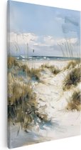 Artaza Canvas Schilderij Kunstwerk van een Strand met Zandduinen - 20x30 - Klein - Foto Op Canvas - Canvas Print