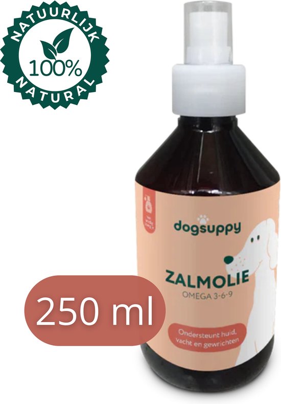 Zalmolie Puur | Een boost voor de gezondheid van je Hond | | 100% Natuurlijk | Omega 3 & 6 | Glanzende Vacht & Gezonde Huid | Hondensupplementen | 250 ml