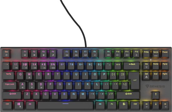 GAMING TOETSENBORD GENESIS THOR 303 TKL ZWART US LAYOUT RGB BACKLIGHT MECHANISCHE BRUINE SCHAKELAAR HOT SWAP NKG-2175