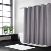 Vlaslinnen zoals 240GSM badkamerdouchegordijn van zware stof met haken hotel luxe wasbaar, grijs, 180x200 cm