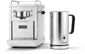 Sjöstrand Espresso Capsule Machine The Original Steel + Melkopschuimer - Zilver - Set