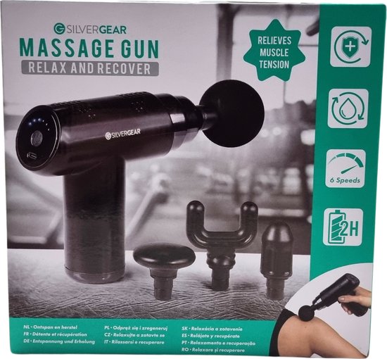 Silvergear Massage Gun - Verlicht Spanning in de Spieren - 2 - Silvergear - €26,79