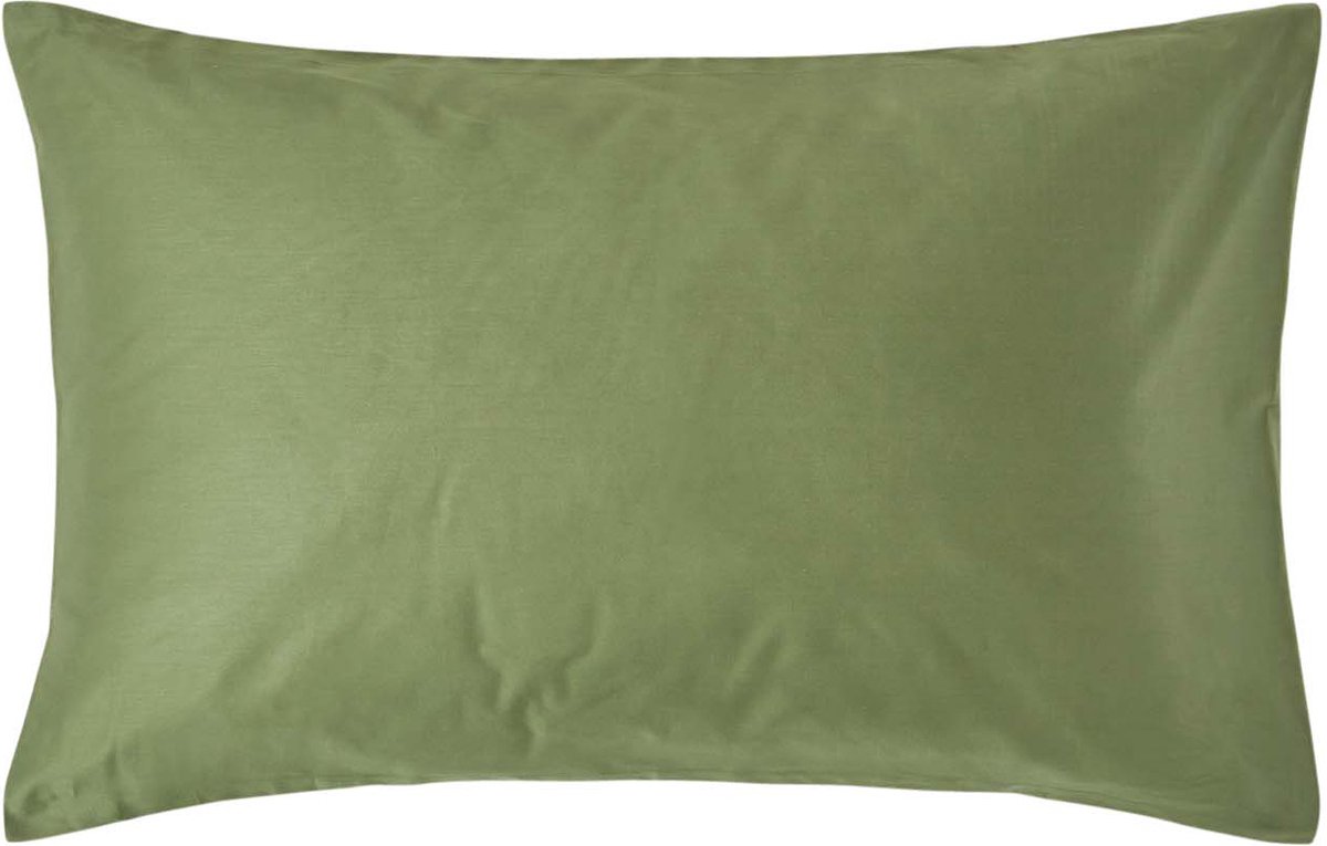 Homescapes Biologisch Kussensloop 50x75 cm – Mosgroen – 100% Egyptisch Katoen Satijn – Draaddichtheid 400