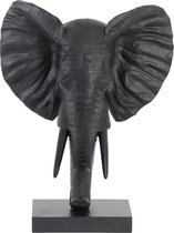 Light & Living Ornament Elephant - Zwart - 38.5x19.5x49cm - Modern