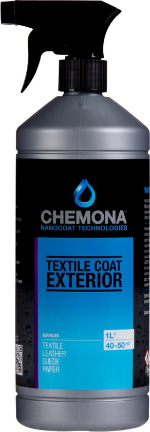 Chemona Nano Coating Textiel 1 liter Textiel impregeren op basis van nanotechnologie. Beschermaag tegen water en vuil - Waterafstotend - Vuilafstotend