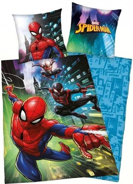 Spiderman Marvel-dekbedovertrek, 1 dekbedovertrek 140 x 200 cm, 1 kussensloop 63 x 63 cm