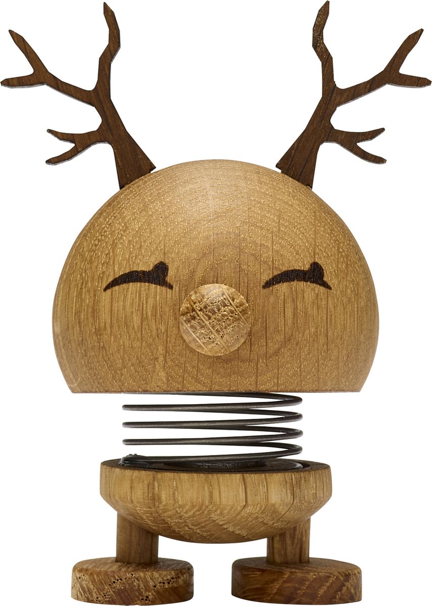 Hoptimist Rendier Bimble Beeld - S - Eikenhout - Houten Kerstdecoratie en Kerstversiering voor Woonkamer of Kantoor - Leuke Kerst Cadeau Idee voor Familie, Vrienden of als Kleine Verrassing