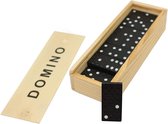Domino spel in houten kistje - 28 dominostenen