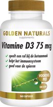 Golden Naturals Vitamine D3 75 mcg (360 softgel capsules)