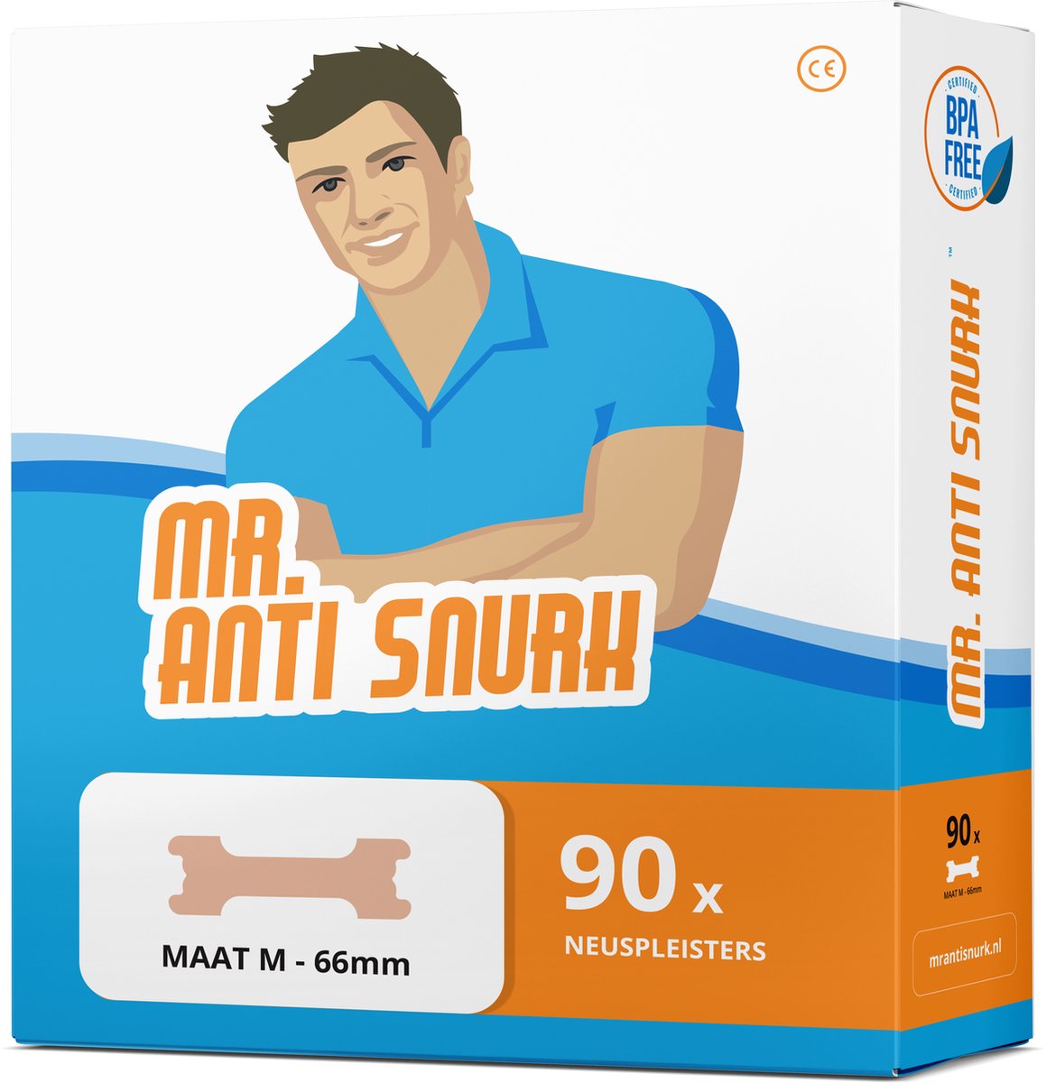 Mr. Anti Snurk Neuspleisters — 66 mm, 90 stuks