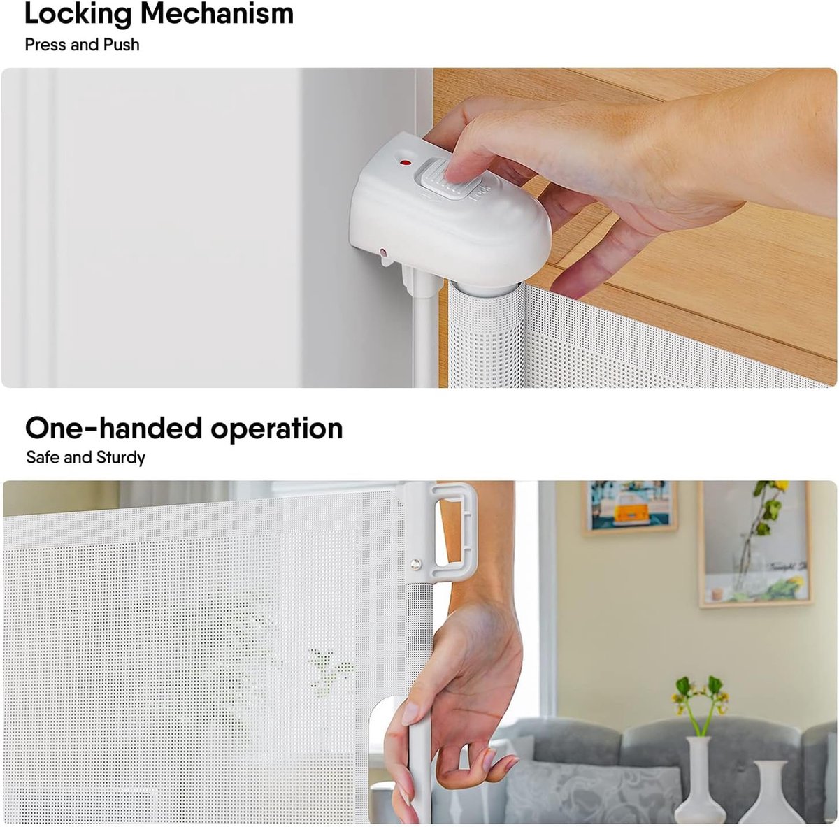 Momcozy Auto-lock intrekbare traphek, uitbreiden babybarrièrepoort