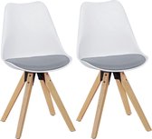 Rootz 2-delige set eetkamerstoelen - keukenstoelen - moderne stoelen - kunstleren bekleding - 49 cm x 87 cm x 52 cm - elegant ontwerp - stevige constructie - comfortabel zitcomfort
