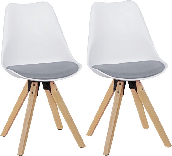 Rootz 2-delige set eetkamerstoelen - keukenstoelen - moderne stoelen - kunstleren bekleding - 49 cm x 87 cm x 52 cm - elegant ontwerp - stevige constructie - comfortabel zitcomfort