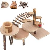 Hamster Activiteit Speeltuin - Interactieve Speelplaats met Hellingen en Speelgoed - Duurzaam Ontwerp - Voor Natuurlijk Gedrag - Hamster Speelplezier
