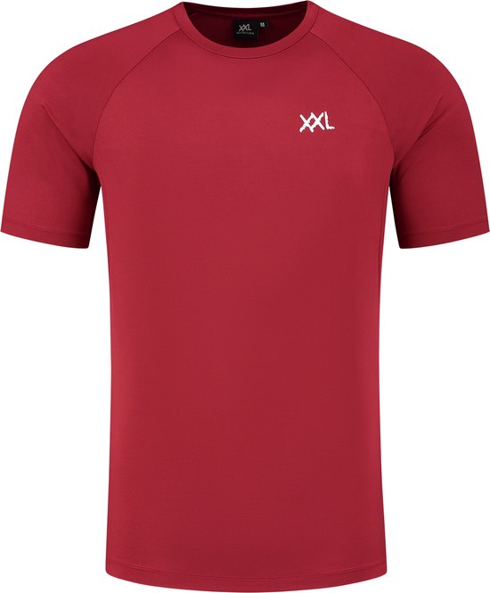 XXL Nutrition - Performance T-shirt - Sportshirt Heren, Shirt, Fitness tshirt - Bordeaux - 4-Way Stretch - Regular Fit - Maat S
