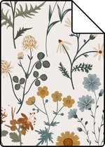 Echantillon ESTAhome papier peint fleurs sauvages multicolore sur blanc - 139391 - 26,5 x 21 cm