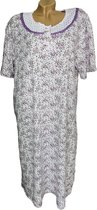 Dames nachthemd korte mouw 6530 met bloemenprint M paars