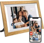 MAXEON® Digitale Fotolijst - Wifi en Frameo App - Fotokader - 10.1 inch HD - IPS Touchscreen - 32 GB - Hout look