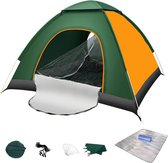Automatische instant pop-up tent, 3-4 personen camping strandtent, waterdichte UV-bescherming 50+ zonwering Grote draagbare extra lichte pop-up tent met dubbele deur voor tuin,