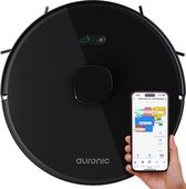 Auronic Robotstofzuiger - Met Dweilfunctie - WiFi en App - Laadstation - Huisdieren - Dweilrobot - Laser Navigatie - Zwart