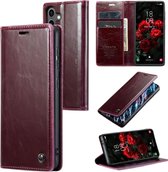 CaseMe - Étui de téléphone adapté pour Samsung Galaxy S24 Plus - Étui portefeuille à rabat - Fermeture magnétique - Rouge
