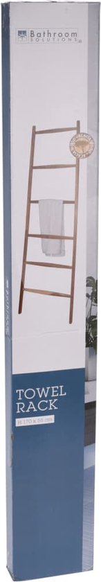 Bathroom Solutions Handdoekenrek ladder met 6 stangen hout naturel