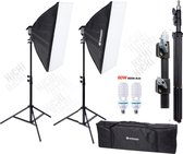 Softbox Studiolamp fotografie Complete Set met Draagtas 70x45x45 cm en 80w Lamp - HiCHi®