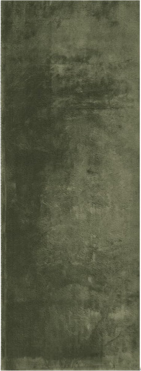 vidaXL Rug - HUARTE - Green - 80 - x - 200 - cm - 100% - Polyester - Plat bosgroen