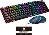 Edmondo Gaming Combo Set - Mechanische Toetsenbord & Muis - Mechanical Keyboard - Mechanische Gevoel Toetsenbord - LED RGB Verlichting - Bedraad - QWERTY - Computer - Zwart