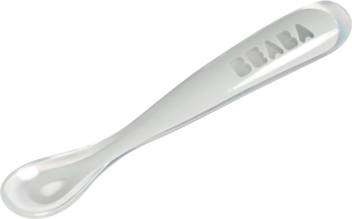 Goedkoopste Béaba Siliconen Baby Lepel - Zacht & Ergonomisch - 4 Maanden - Grijs