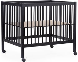 Childhome Park 97 Box met wieltjes - Hout - 0 tot 36m - Zwart - 98 x 78 x 82 cm