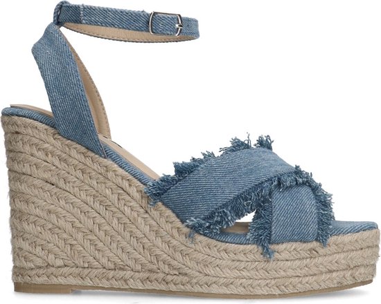 Sacha - Dames - Denim sleehak sandalen - Maat 38