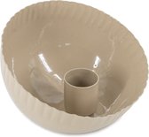 HomeBound by KY - Kaarsenstandaard bowl beige - 10x10x8cm - kaarsenstandaard beige bowl