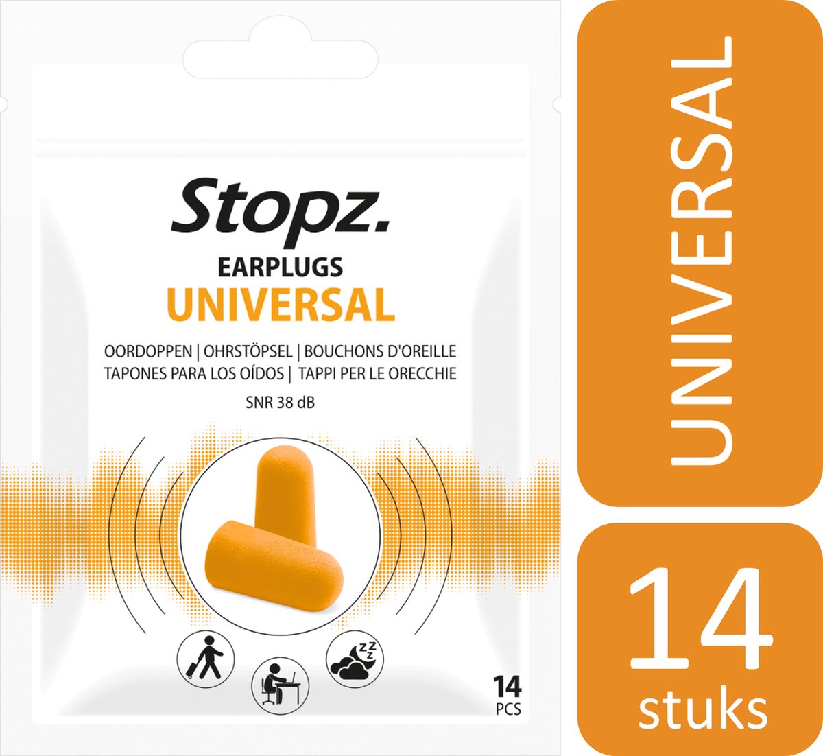 Goedkoopste Stopz. Universal slaapoordoppen - 14 stuks | geniet van een heerlijke nachtrust | ideale bescherming tegen omgevingsgeluiden