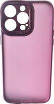 Backcover Military - Geschikt voor iPhone 15 Pro Max - Met Camera Protector - Stevige Case met Soft TPU-bumperranden - Roze