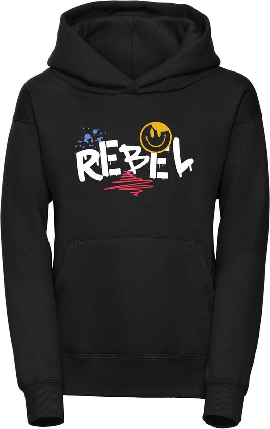 Hoodie - Sweater - Rebel - XL - Hoodie zwart