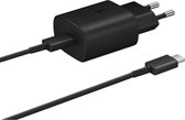Samsung Universele USB-C adapter/oplader - Snellader 25W - Zwart - met kabel