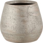J-Line bloempot Oneffen Ruw - keramiek - zilver - medium - Ø 20.00 cm