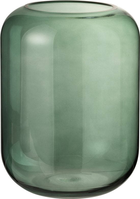J-Line Vase Round Green Glass 22.5x22.5x29.5