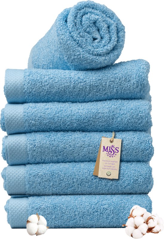 Miss Towels - Hotelhanddoek - Hemelsblauw - 50x100 - 5+1 Bundel