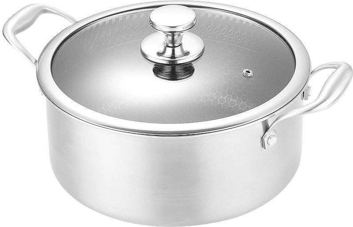 Hongli Hybride Kookpan- Diameter 18 CM - Anti aanbak - Inclusief deksel - De Rolls Royce onder de Kookpannen!