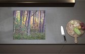 Inductieplaat Beschermer - Bomen in een Bos in Nederland - 57x52 cm - 2 mm Dik - Inductie Beschermer - Bescherming Inductiekookplaat - Kookplaat Beschermer van Wit Vinyl