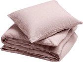 Yumeko dekbedovertrek gewassen linnen roze chambray 140x220 + 1/60x70 - Biologisch & ecologisch