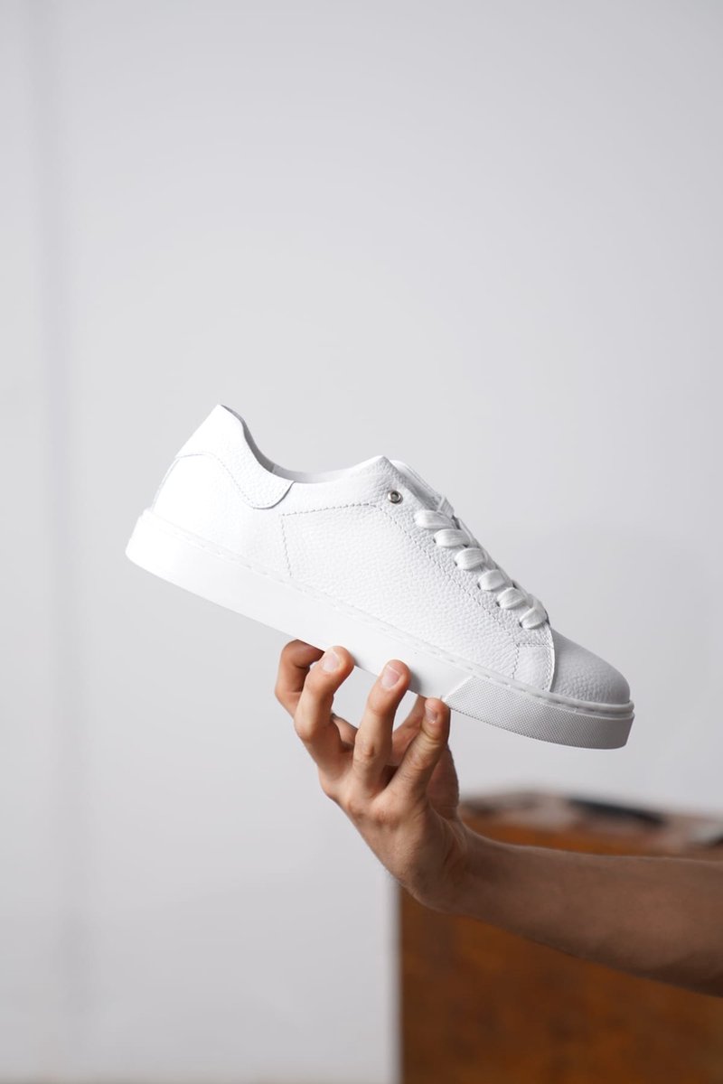 Sneakers Heren Premium Leer Wit Oscar\u0026Djayds - Wit - Echt Leer - Sneakers -  Schoenen -... | bol