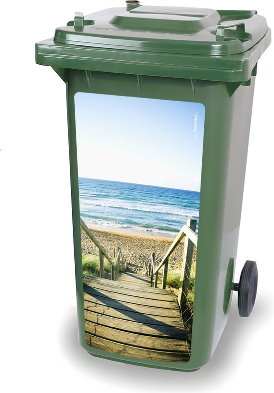 Container sticker - Strand - kliko sticker - afvalbak stickers - vuilnisbak - CoverArt