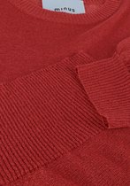 Minus Liva Puff Sleeve Metallic Knit Pullover Tops & T-shirts Dames - Shirt - Rood - Maat XXL
