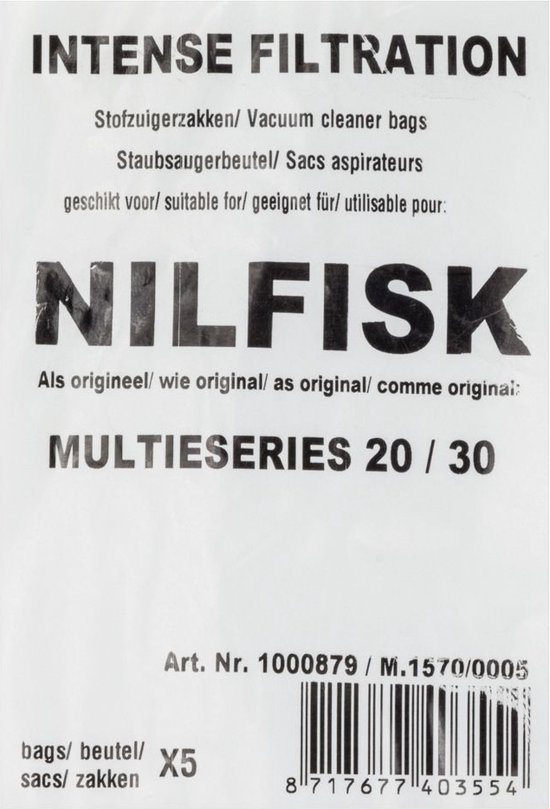 Nilfisk Multi series 20/30 - 5 pièces - Sacs pour Sacs d'aspirateur